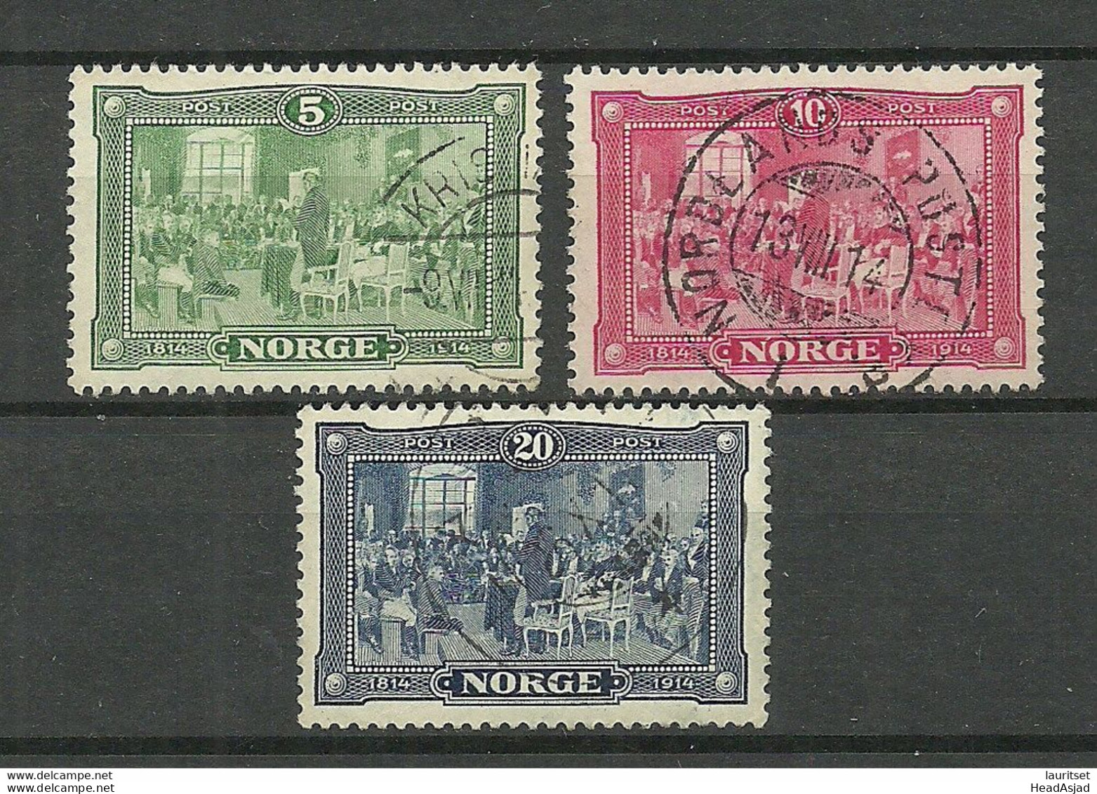 NORWAY 1914 Michel 93 - 95 O - Used Stamps
