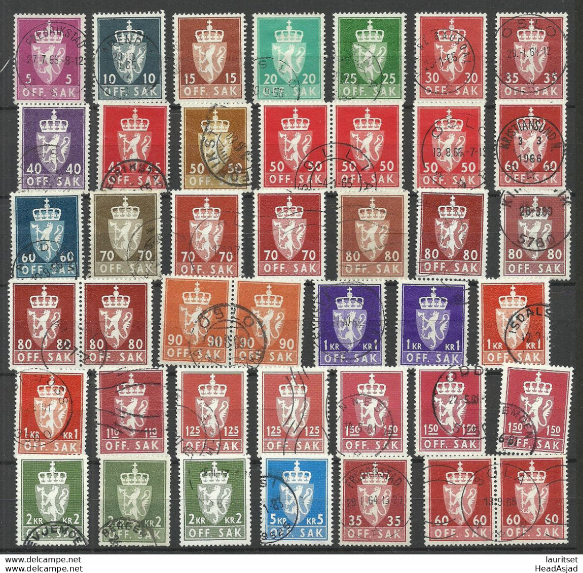 NORWAY 1955-1982 Lot Dienstmarken Duty Stamps O, Some Double Some Nice Cancels - Officials