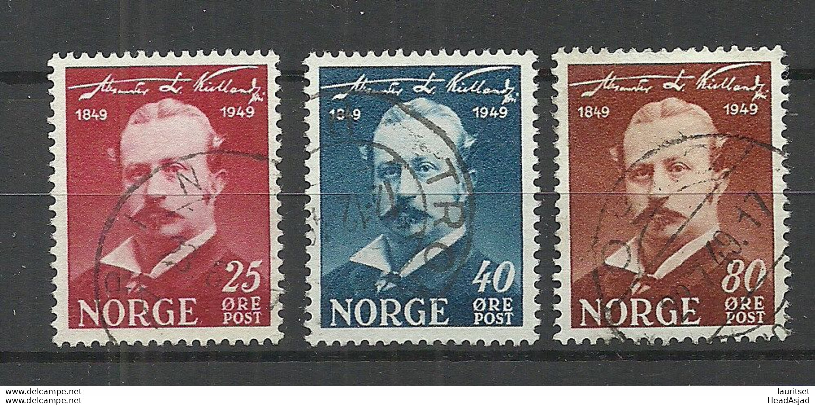 NORWAY 1949 Michel 340 - 342 O Kielland - Used Stamps