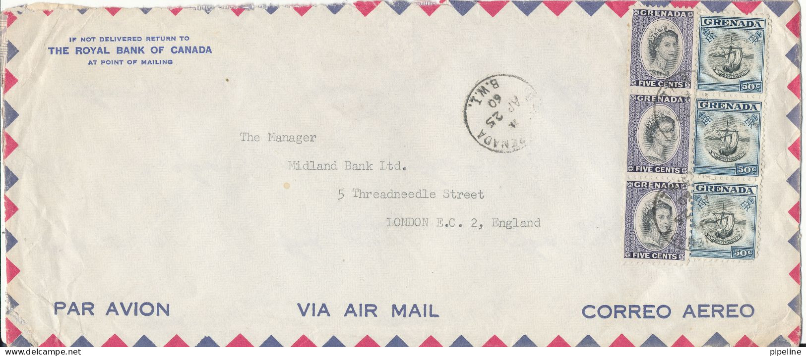 Grenada Air Mail Cover Sent To England 25-4-1960 - Granada (...-1974)
