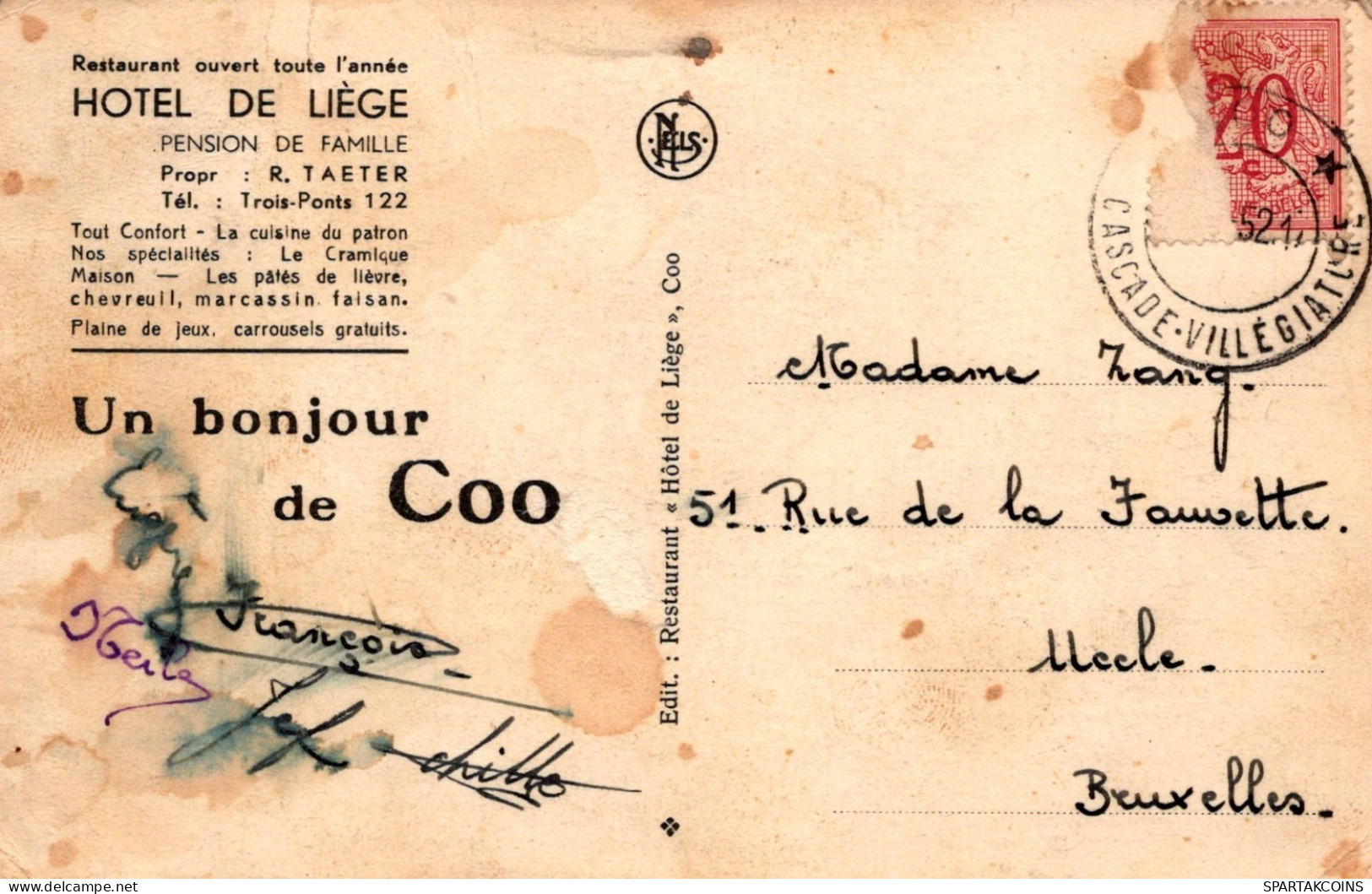 BELGIEN COO WASSERFALL Provinz Lüttich (Liège) Postkarte CPA #PAD118.DE - Stavelot
