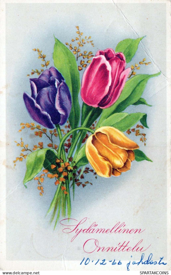 FLOWERS Vintage Ansichtskarte Postkarte CPA #PKE589.DE - Blumen