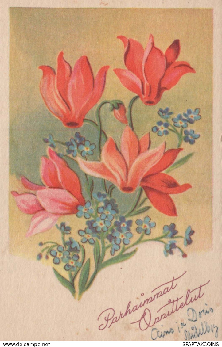 FLOWERS Vintage Ansichtskarte Postkarte CPA #PKE710.DE - Fleurs