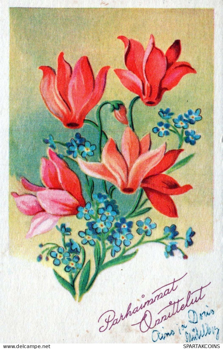 FLOWERS Vintage Ansichtskarte Postkarte CPA #PKE710.DE - Fleurs