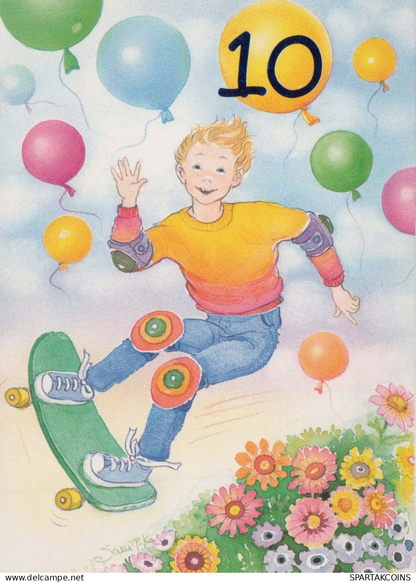 ALLES GUTE ZUM GEBURTSTAG 10 Jährige JUNGE KINDER Vintage Ansichtskarte Postkarte CPSM Unposted #PBU019.DE - Birthday