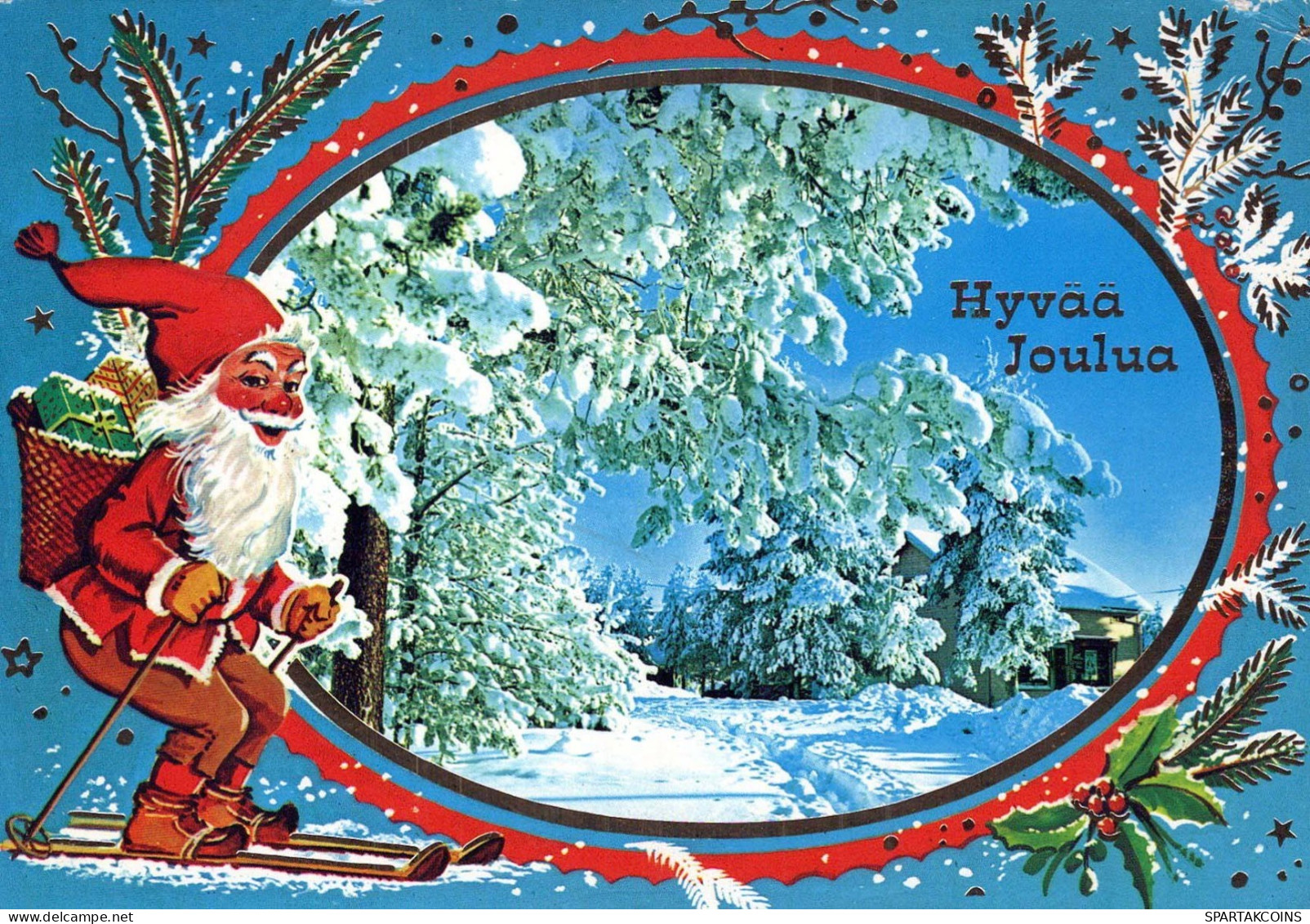 PÈRE NOËL Bonne Année Noël Vintage Carte Postale CPSM #PAV663.FR - Santa Claus
