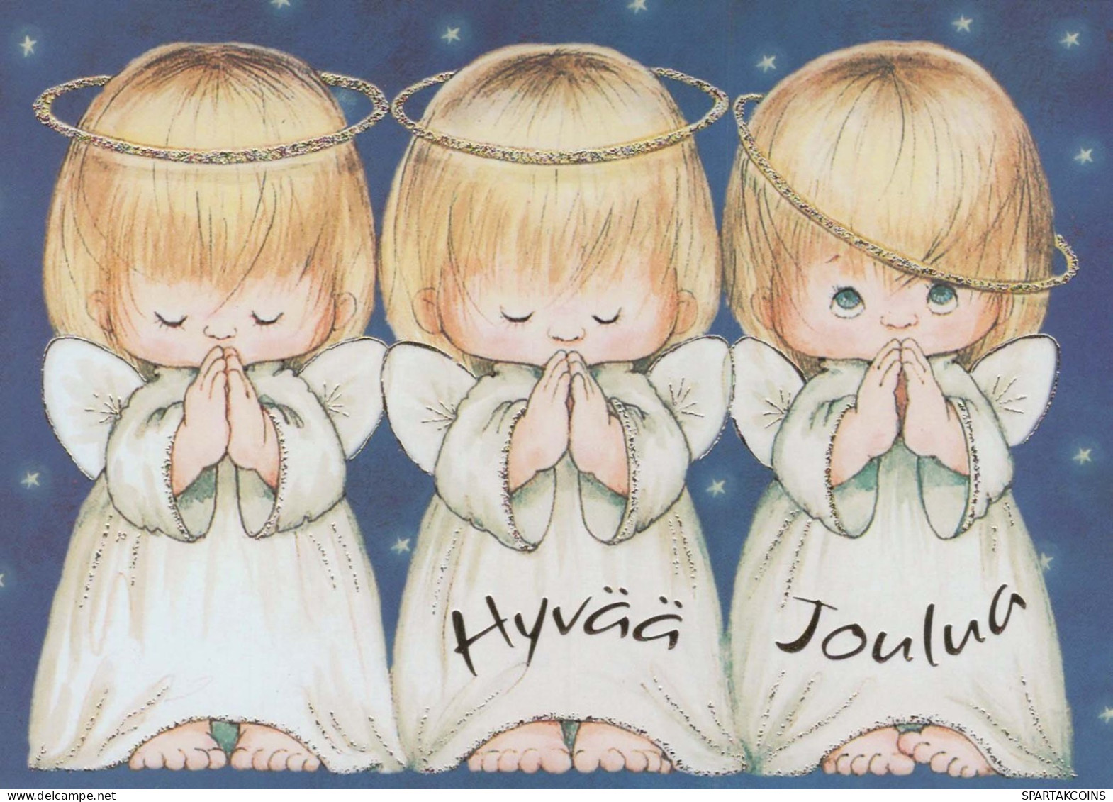 ANGE Bonne Année Noël Vintage Carte Postale CPSM #PAS730.FR - Angels