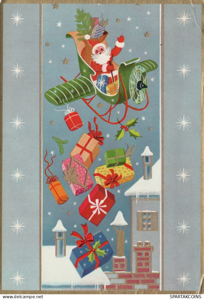 PÈRE NOËL NOËL Fêtes Voeux Vintage Carte Postale CPSM #PAJ978.FR - Santa Claus