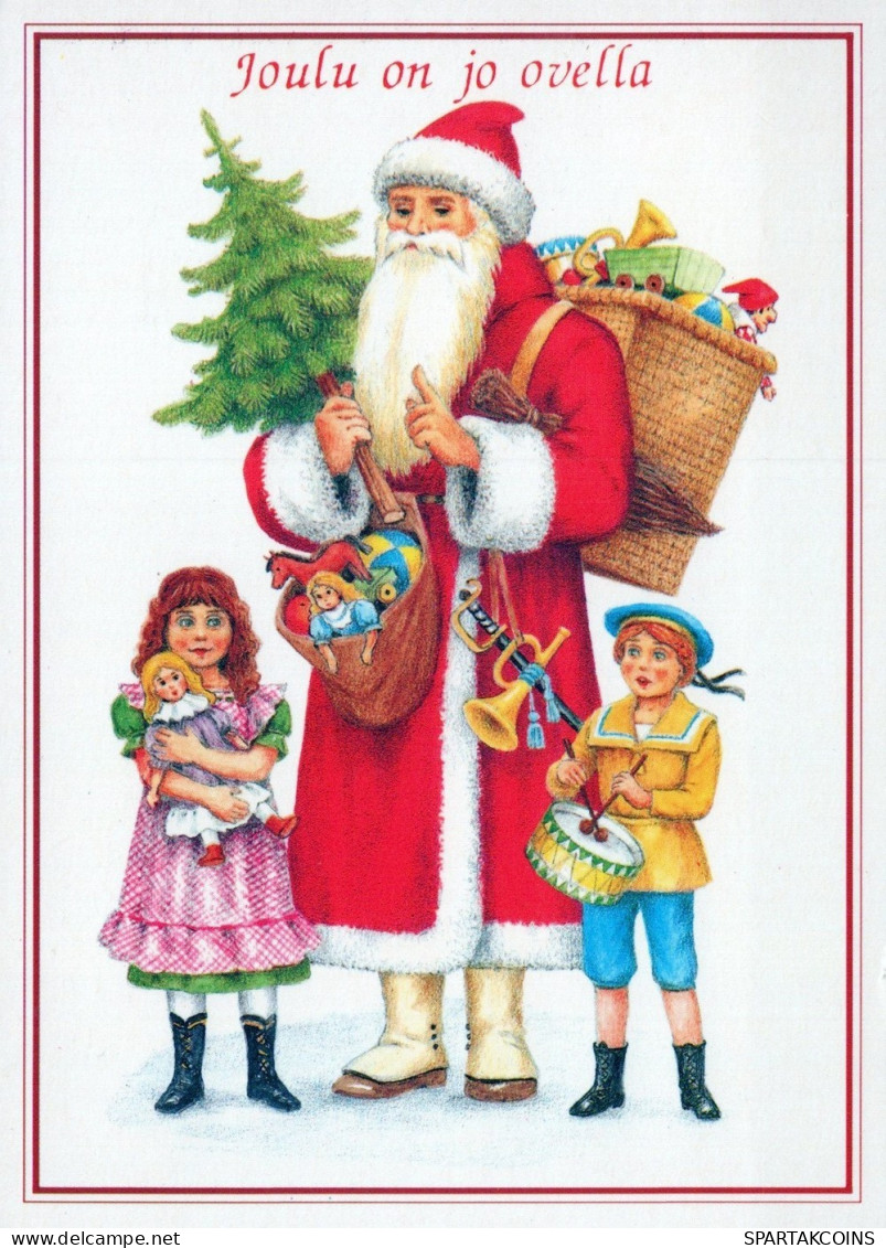 PÈRE NOËL ENFANT NOËL Fêtes Voeux Vintage Carte Postale CPSM #PAK342.FR - Santa Claus