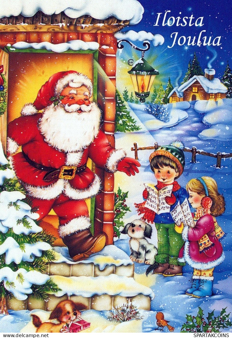 PÈRE NOËL ENFANT NOËL Fêtes Voeux Vintage Carte Postale CPSM #PAK264.FR - Santa Claus