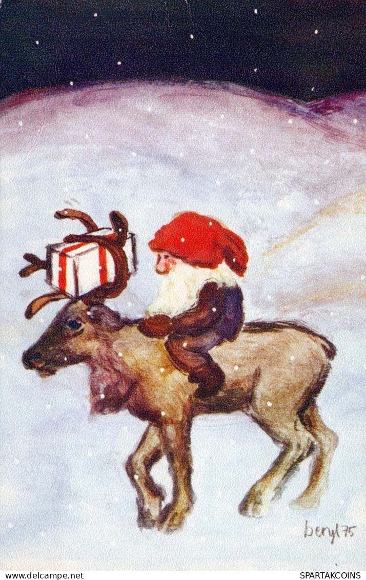 PÈRE NOËL NOËL Fêtes Voeux Vintage Carte Postale CPSMPF #PAJ428.FR - Santa Claus