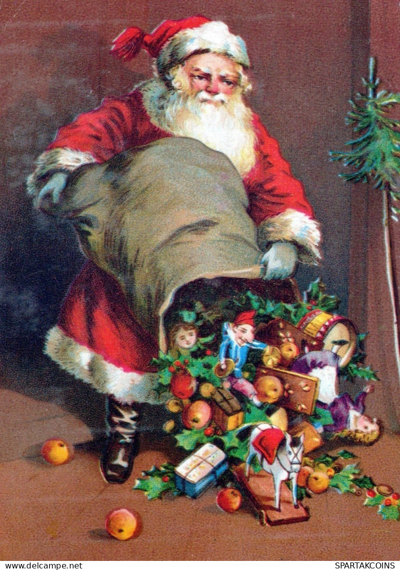 PÈRE NOËL NOËL Fêtes Voeux Vintage Carte Postale CPSM #PAJ632.FR - Kerstman