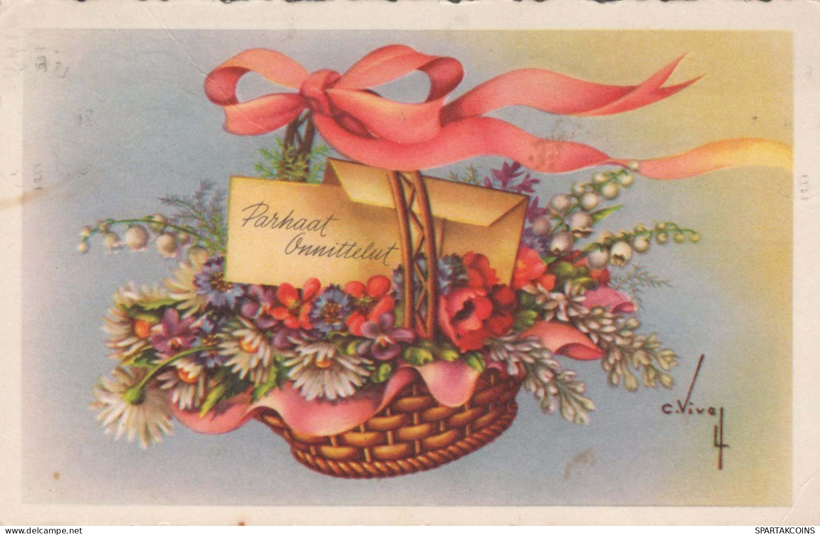 FLORES Vintage Tarjeta Postal CPSMPF #PKG070.ES - Fleurs