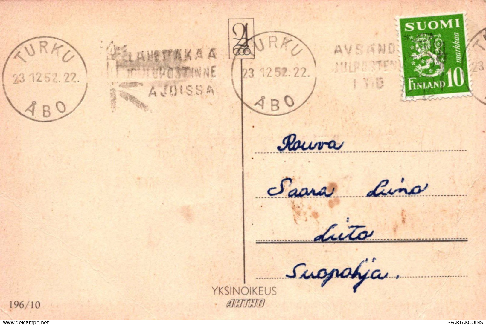 PAPÁ NOEL Feliz Año Navidad Vintage Tarjeta Postal CPSMPF #PKG376.ES - Santa Claus