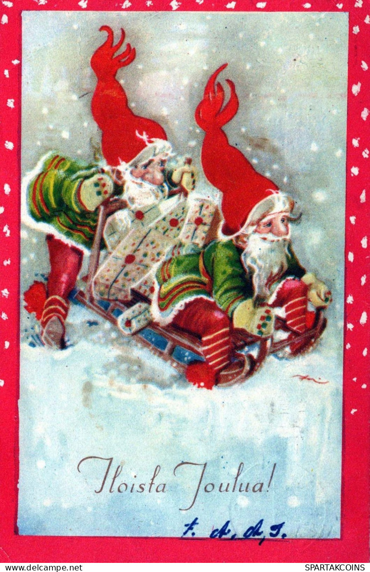 PAPÁ NOEL Feliz Año Navidad Vintage Tarjeta Postal CPSMPF #PKG376.ES - Santa Claus