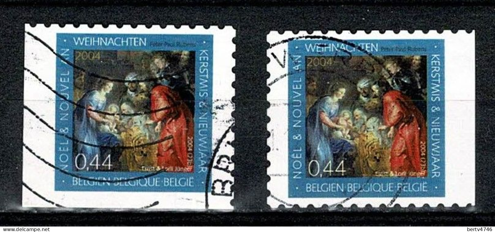 Belg. 2004 - 3346a / 3346b, Kerstmis / Noël / Weihnachten / Christmas - Usados