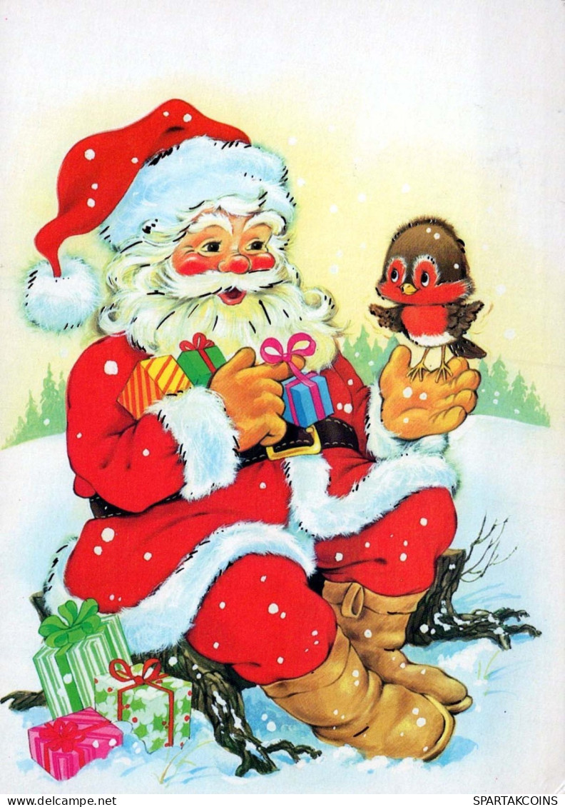 PAPÁ NOEL Feliz Año Navidad Vintage Tarjeta Postal CPSM #PBL396.ES - Santa Claus