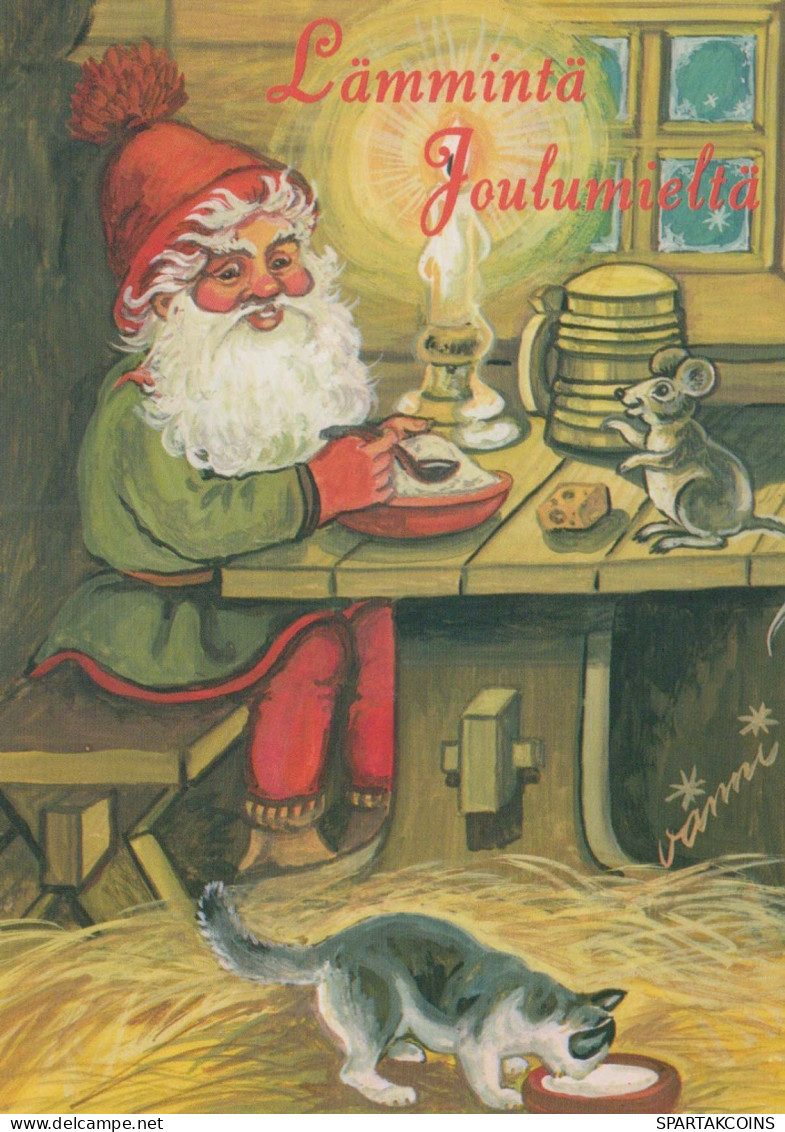 PAPÁ NOEL Feliz Año Navidad Vintage Tarjeta Postal CPSM #PBL209.ES - Santa Claus