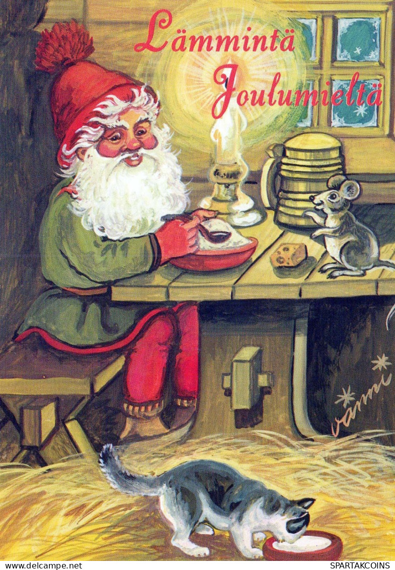 PAPÁ NOEL Feliz Año Navidad Vintage Tarjeta Postal CPSM #PBL209.ES - Santa Claus