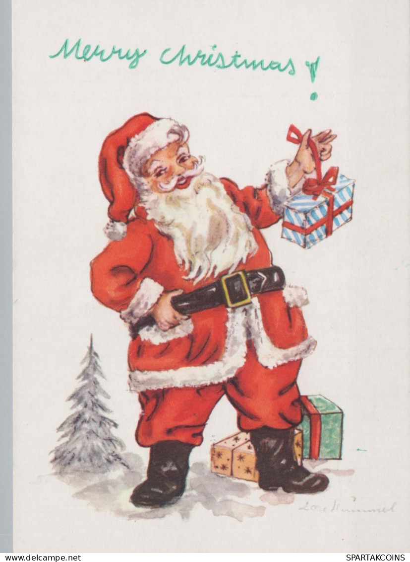 PAPÁ NOEL Feliz Año Navidad Vintage Tarjeta Postal CPSM #PBL143.ES - Santa Claus