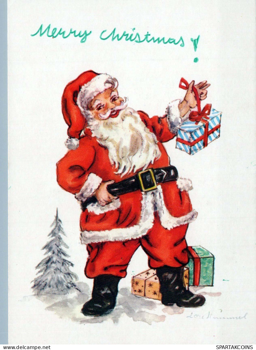 PAPÁ NOEL Feliz Año Navidad Vintage Tarjeta Postal CPSM #PBL143.ES - Santa Claus