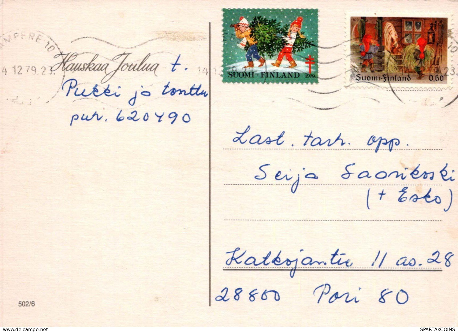 PAPÁ NOEL Feliz Año Navidad Vintage Tarjeta Postal CPSM #PBL462.ES - Santa Claus