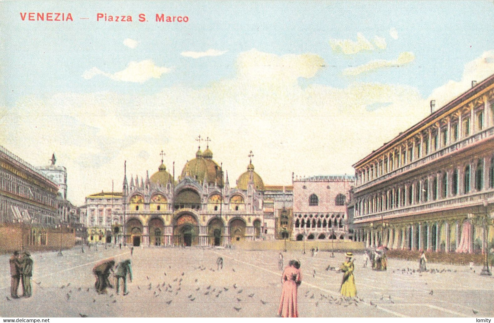 Italie Venise Venezia Piazza S. Marco Piccioni CPA Place Saint Marc Pigeons - Venetië (Venice)