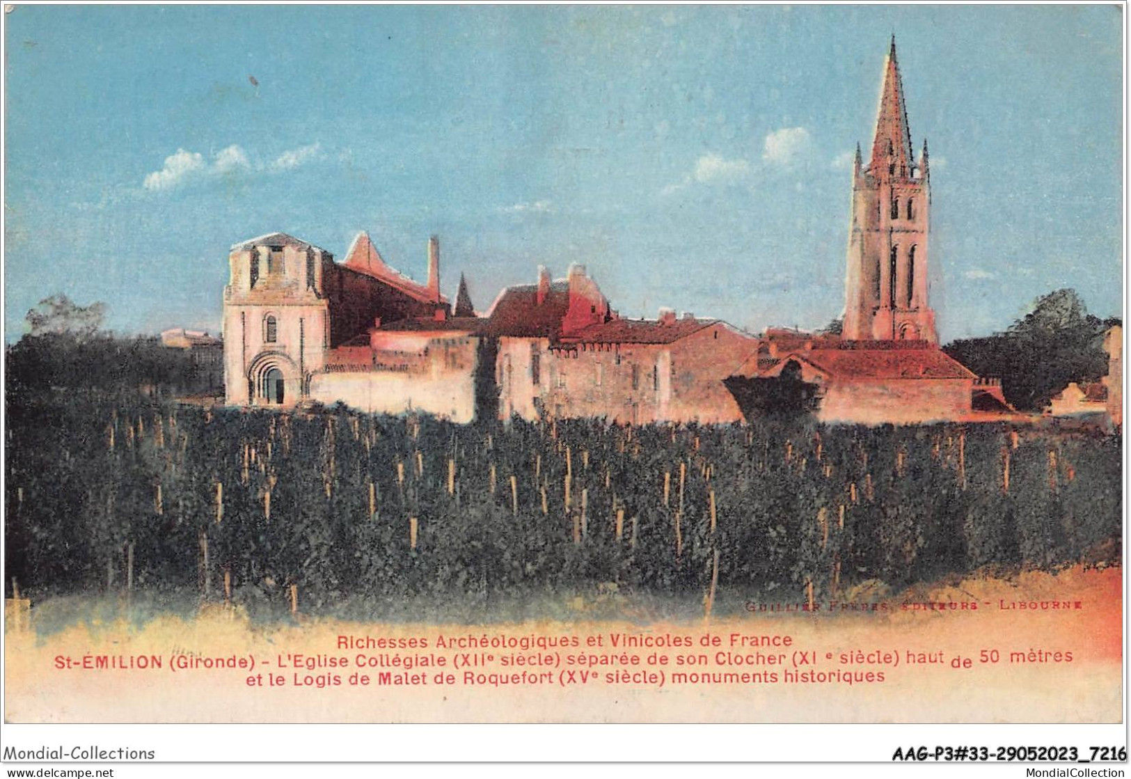 AAGP3-33-0197- SAINT-EMILION - L'eglise Collegiale Separee De Son Clocher  - Saint-Emilion