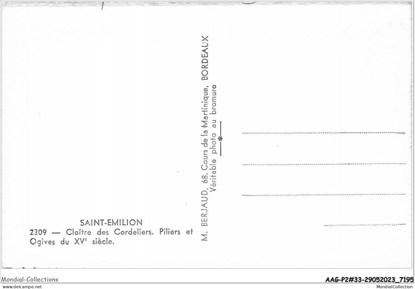 AAGP2-33-0186- SAINT-EMILION - Cloitre Des Cordeliers - Piliers Et Ogives Du XV Siecle - Saint-Emilion