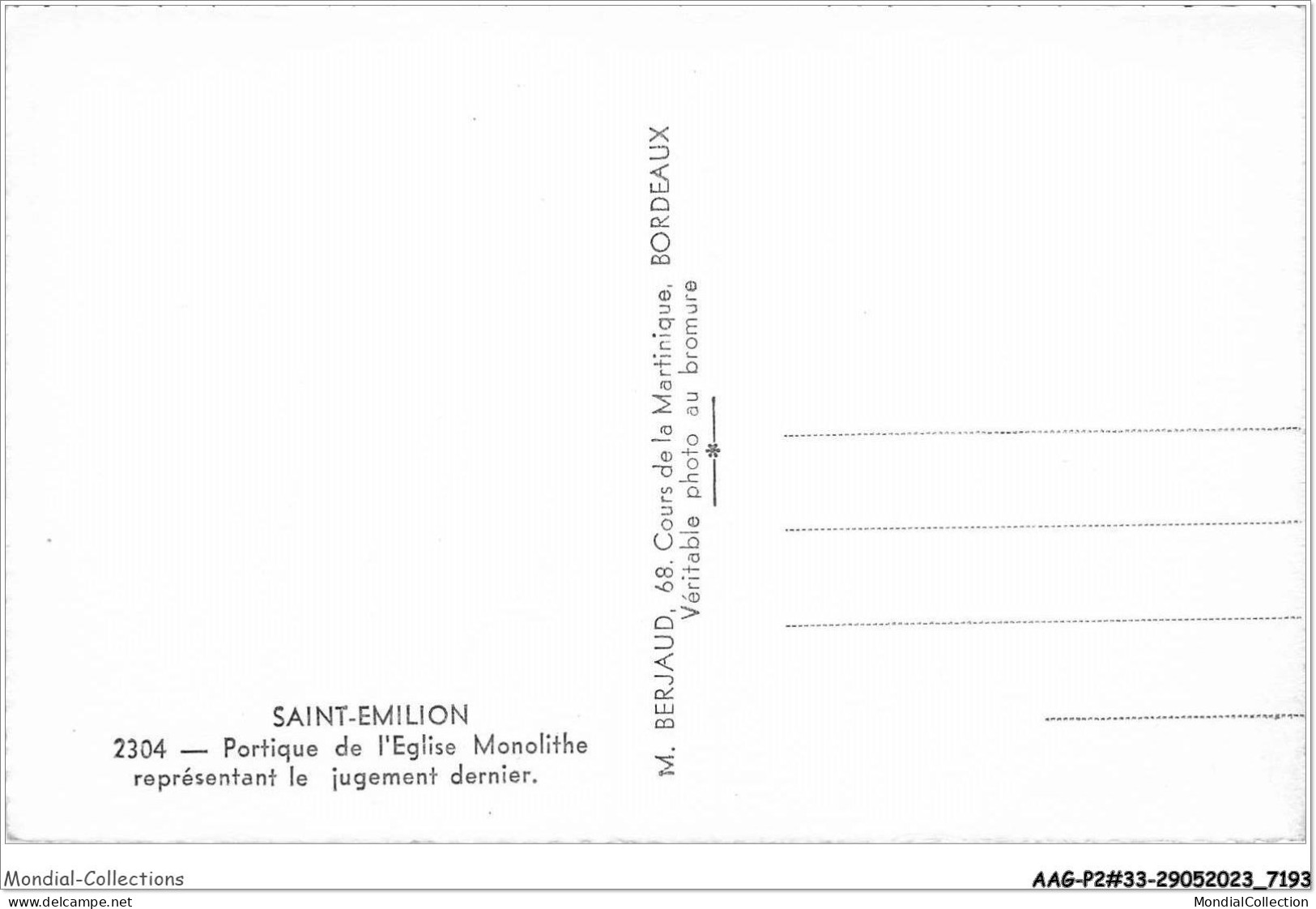 AAGP2-33-0185- SAINT-EMILION - Portique De L'eglise Monolithe Representant Le Jugement Dernier - Saint-Emilion