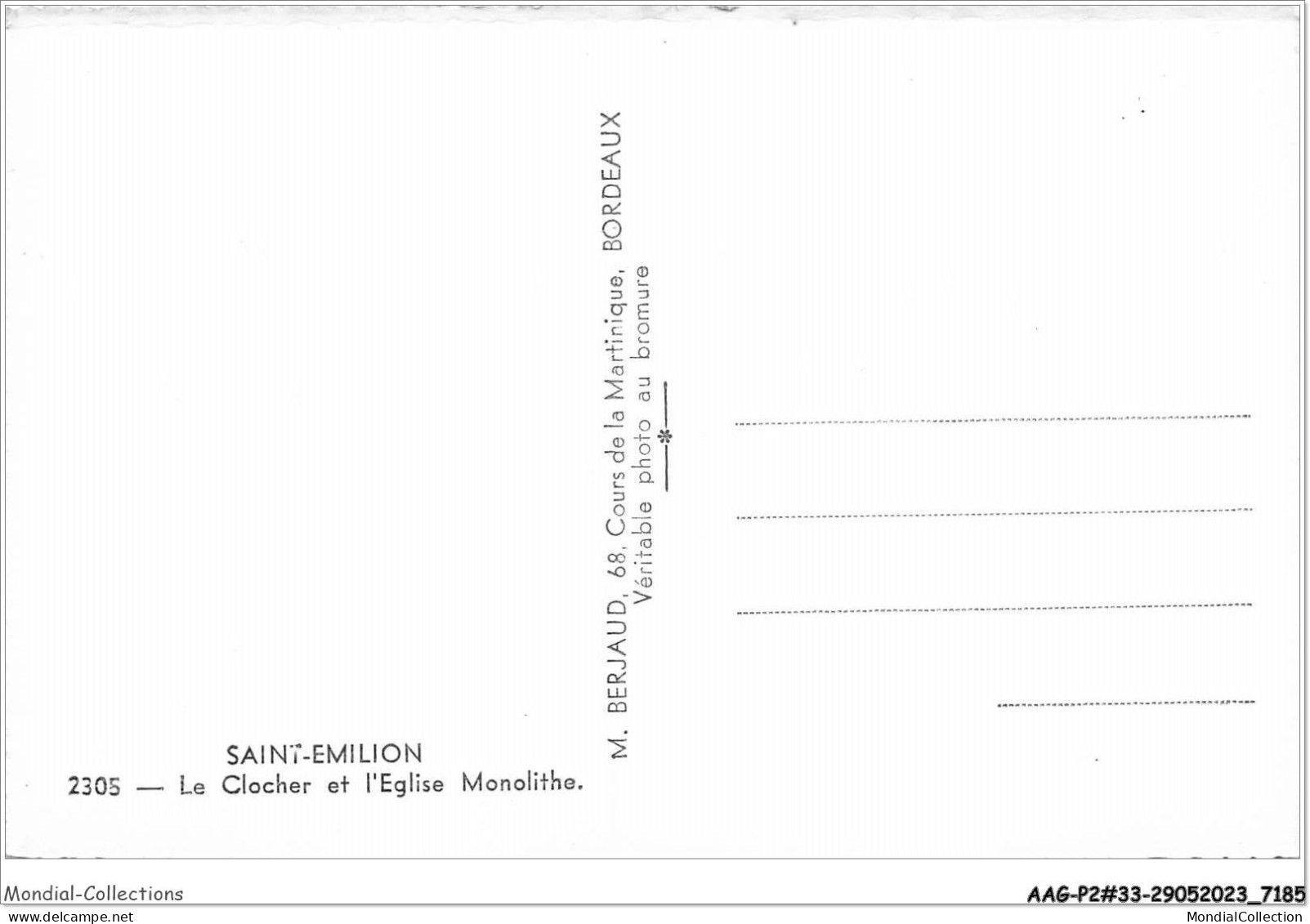 AAGP2-33-0181- SAINT-EMILION - Le Clocher Et L'eglise Monolithe - Saint-Emilion