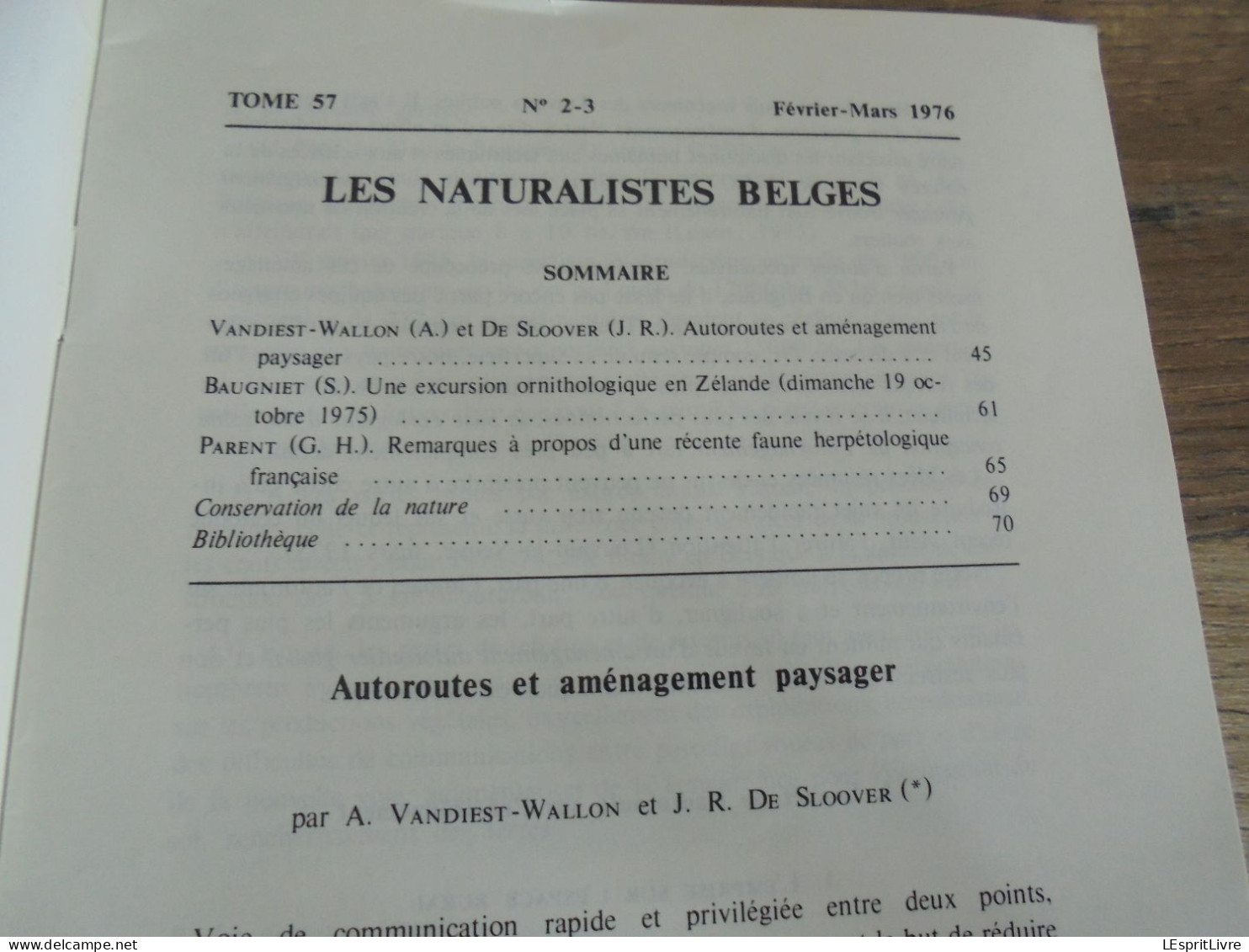 LES NATURALISTES BELGES N° 2 - 3  Année 1976 Régionalisme Zélande Faune Herpétologique Française Botanique - Belgium