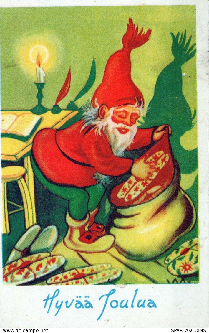 PÈRE NOËL Bonne Année Noël Vintage Carte Postale CPSMPF #PKG377.FR - Kerstman
