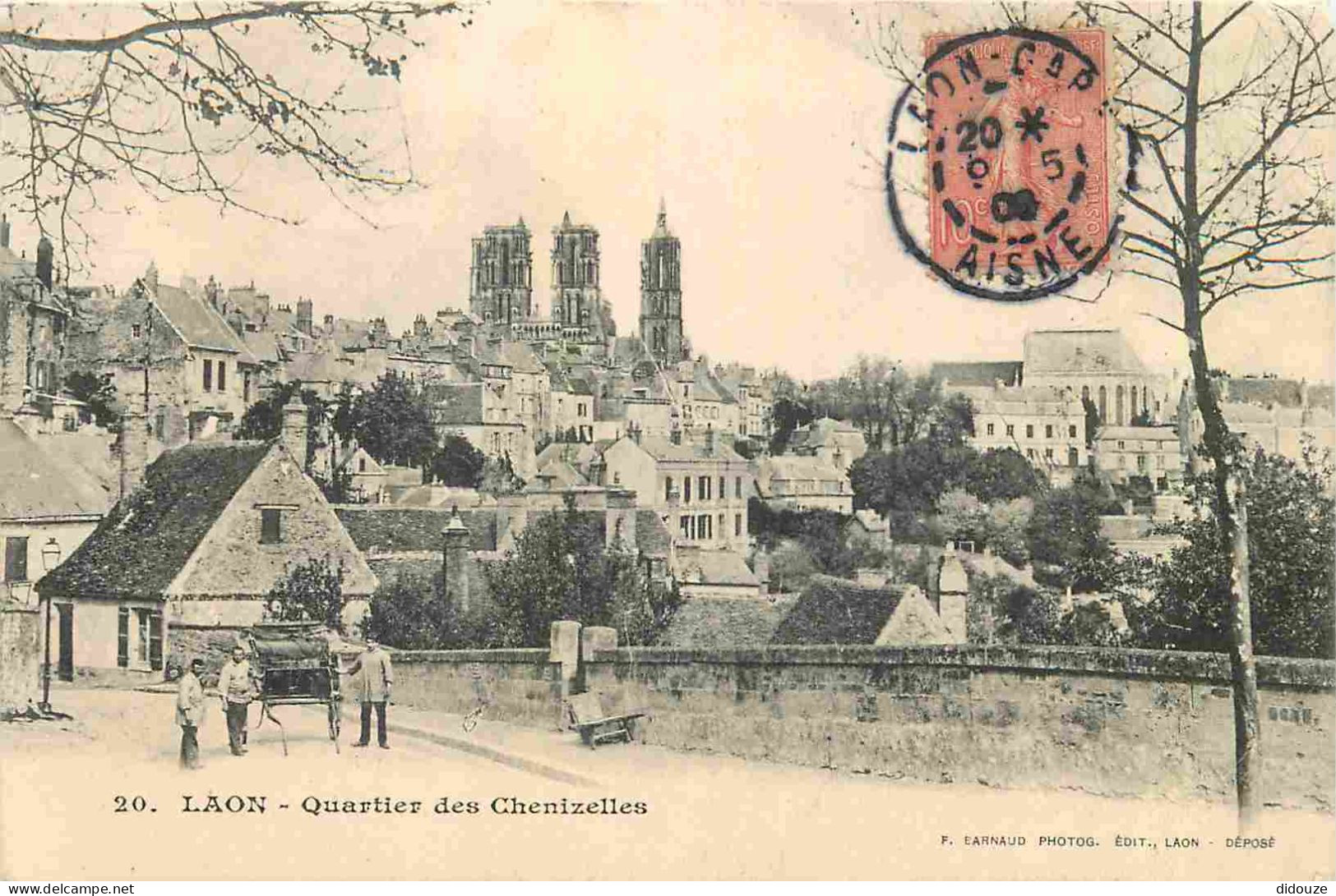 02 - Laon - Quartier Des Chenizelles - Animée - Correspondance - CPA - Oblitération De 1916 - Voir Scans Recto-Verso - Laon