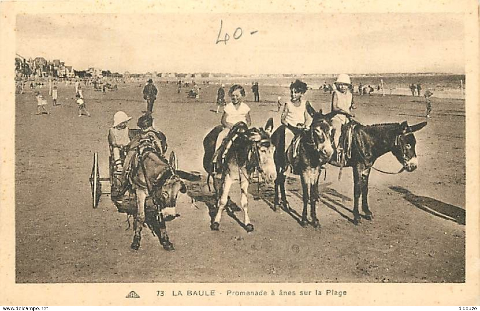 44 - La Baule Sur Mer - Promenade à ânes Sur La Plage - Animée - CPA - Voir Scans Recto-Verso - La Baule-Escoublac