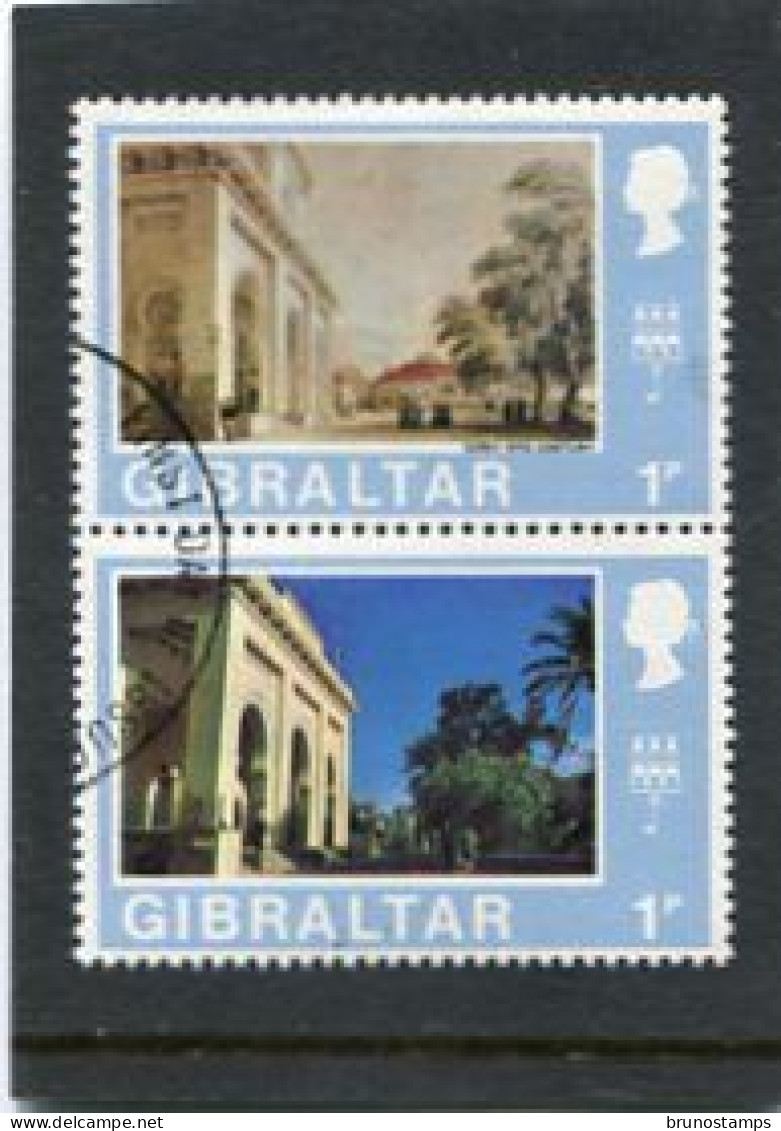 GIBRALTAR - 1971  1p  DEFINITIVE PAIR  FINE USED - Gibilterra