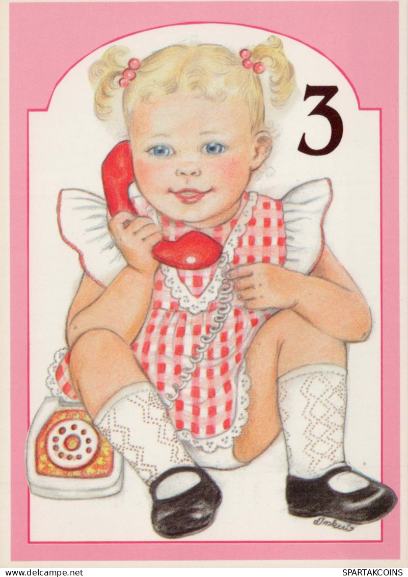 JOYEUX ANNIVERSAIRE 3 Ans FILLE ENFANTS Vintage Postal CPSM #PBT896.FR - Birthday