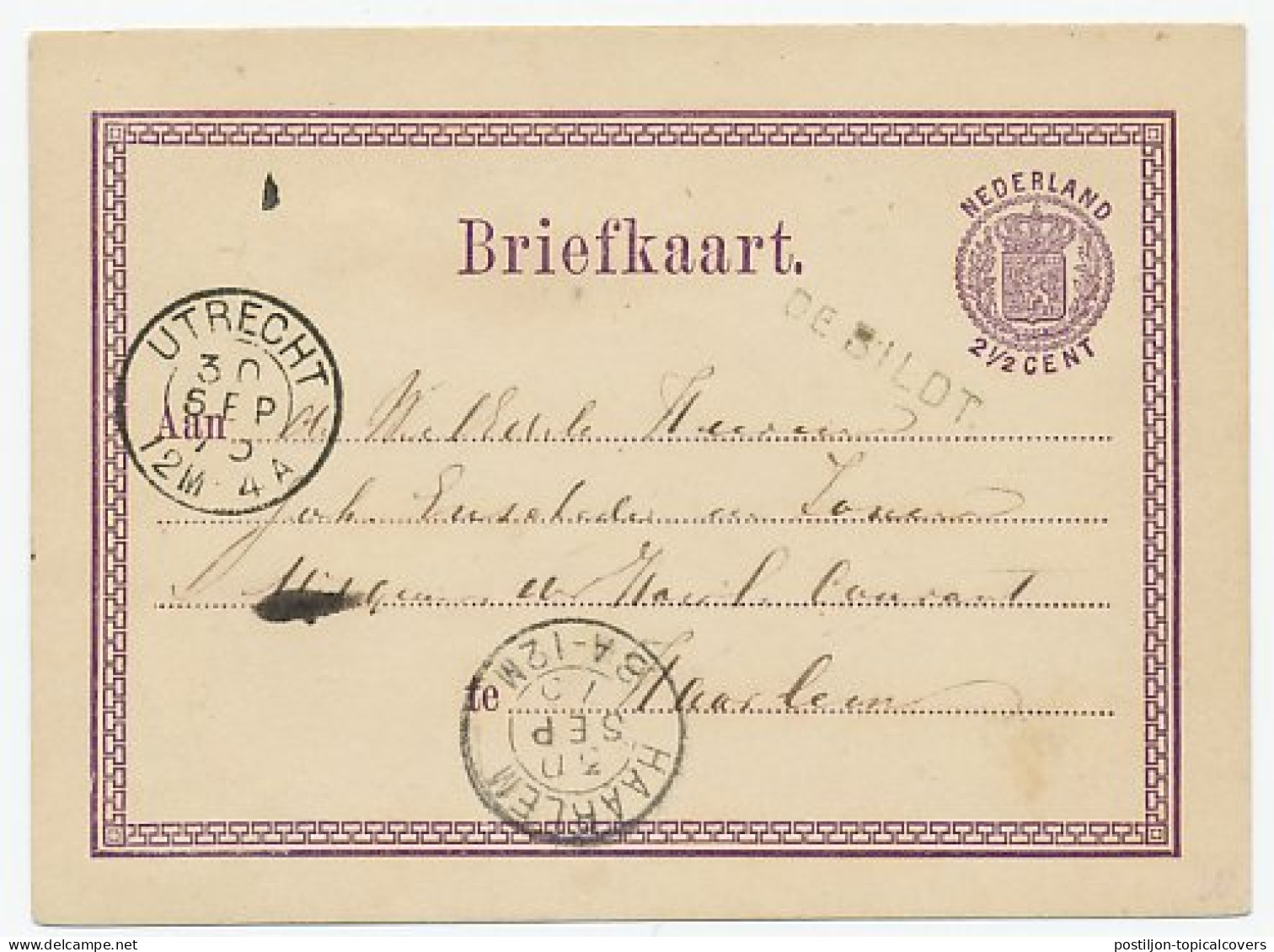 Naamstempel De Bildt 1873 - Covers & Documents