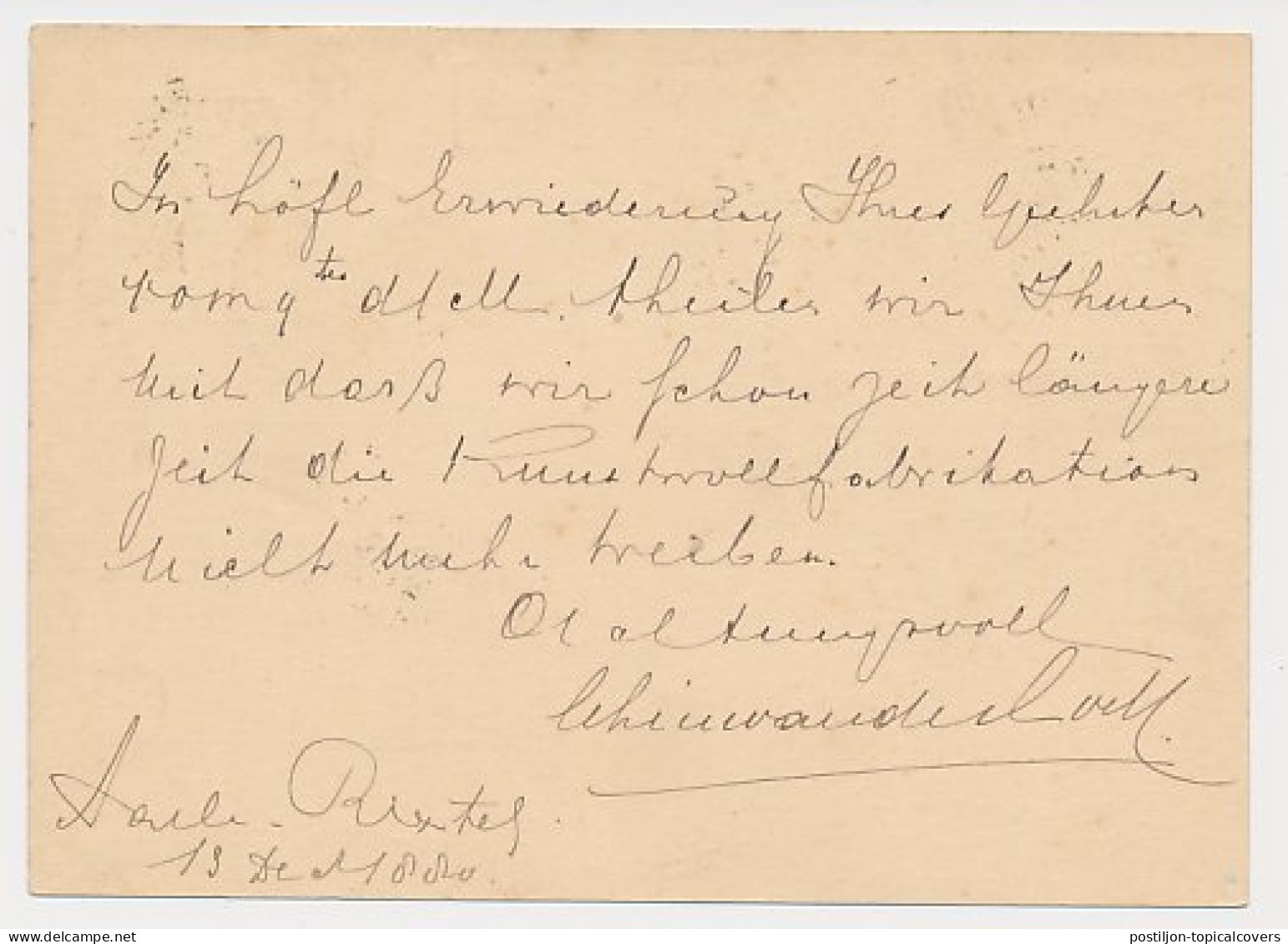 Aarle Rixtel - Trein Haltestempel Hengelo 1880 - Briefe U. Dokumente