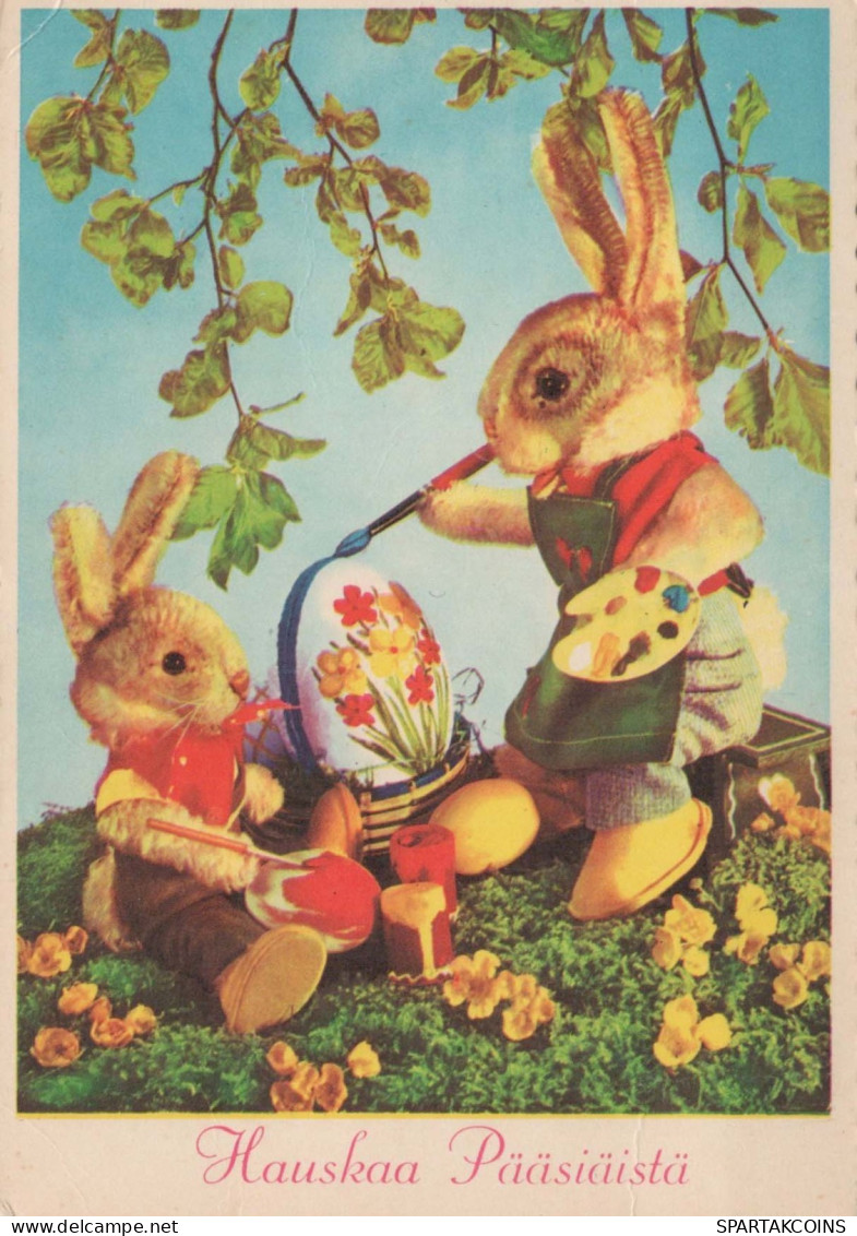 PÂQUES LAPIN Vintage Carte Postale CPSM #PBO513.FR - Pâques