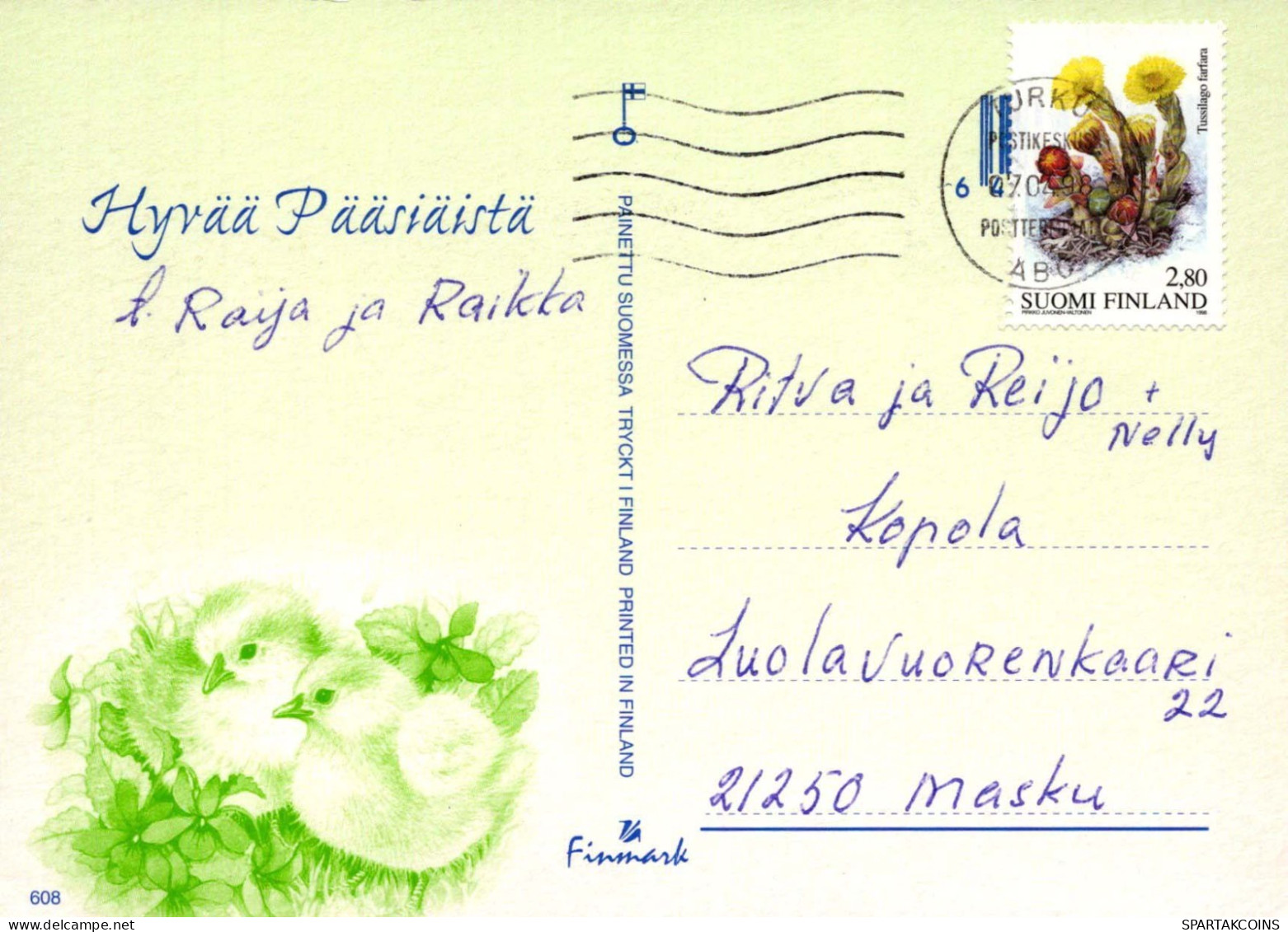 PÂQUES POULET ŒUF Vintage Carte Postale CPSM #PBO577.FR - Pâques