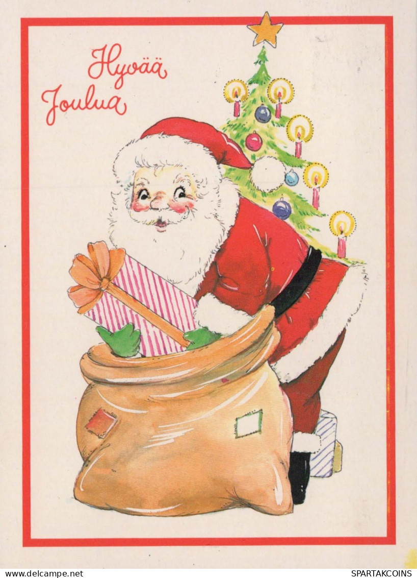 PÈRE NOËL Bonne Année Noël Vintage Carte Postale CPSM #PBO067.FR - Santa Claus