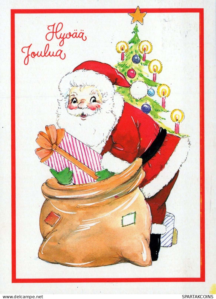 PÈRE NOËL Bonne Année Noël Vintage Carte Postale CPSM #PBO067.FR - Kerstman