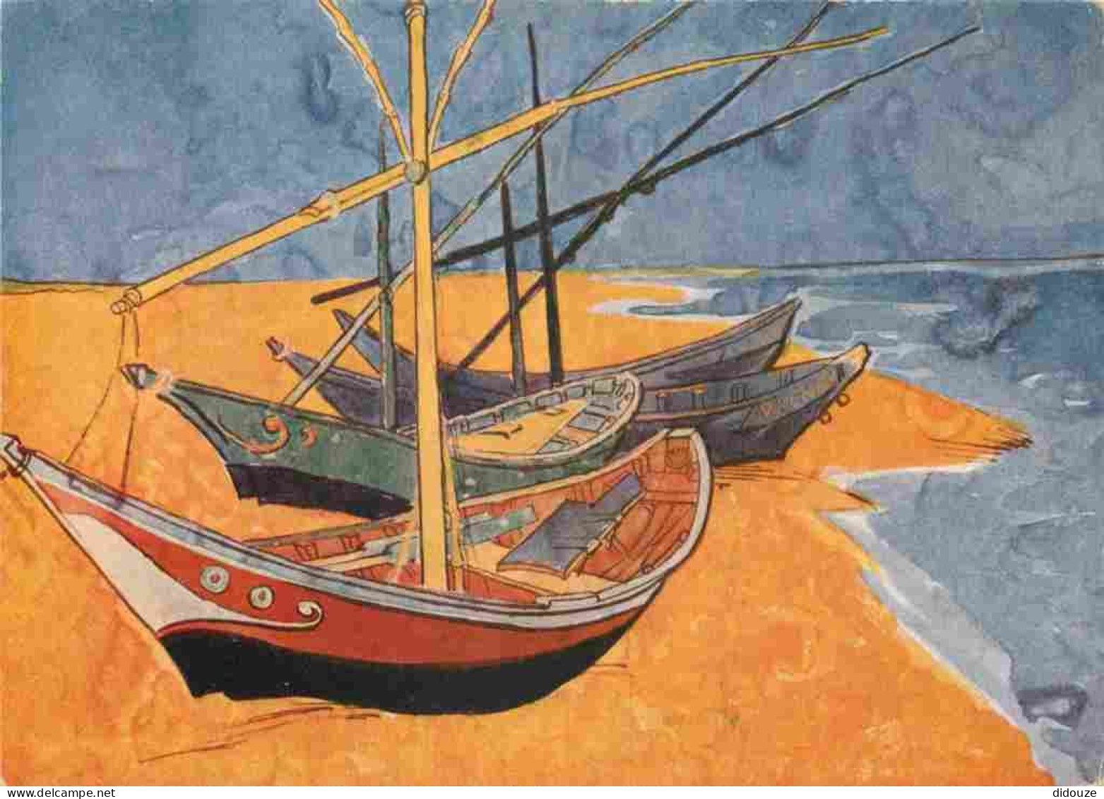 Art - Peinture - Vincent Van Gogh - Barques Aux Saintes-Maries - Barks At The Saintes-Maries - CPM - Voir Scans Recto-Ve - Paintings