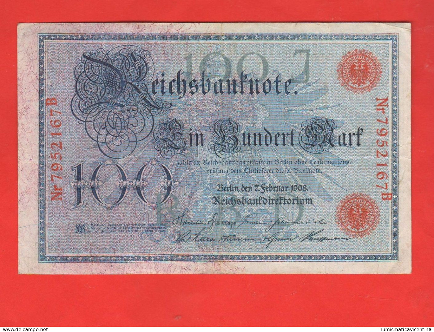 Germania 100 Reichs Mark 1908 Germany Allemagne Deutschland - 100 Mark