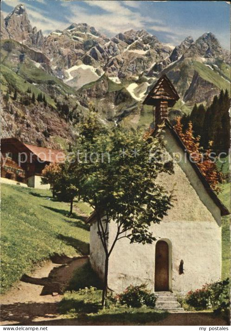 72504373 Einoedsbach Kapelle Mit Trettachspitze Maedelegabel Und Berge Der Guten - Oberstdorf