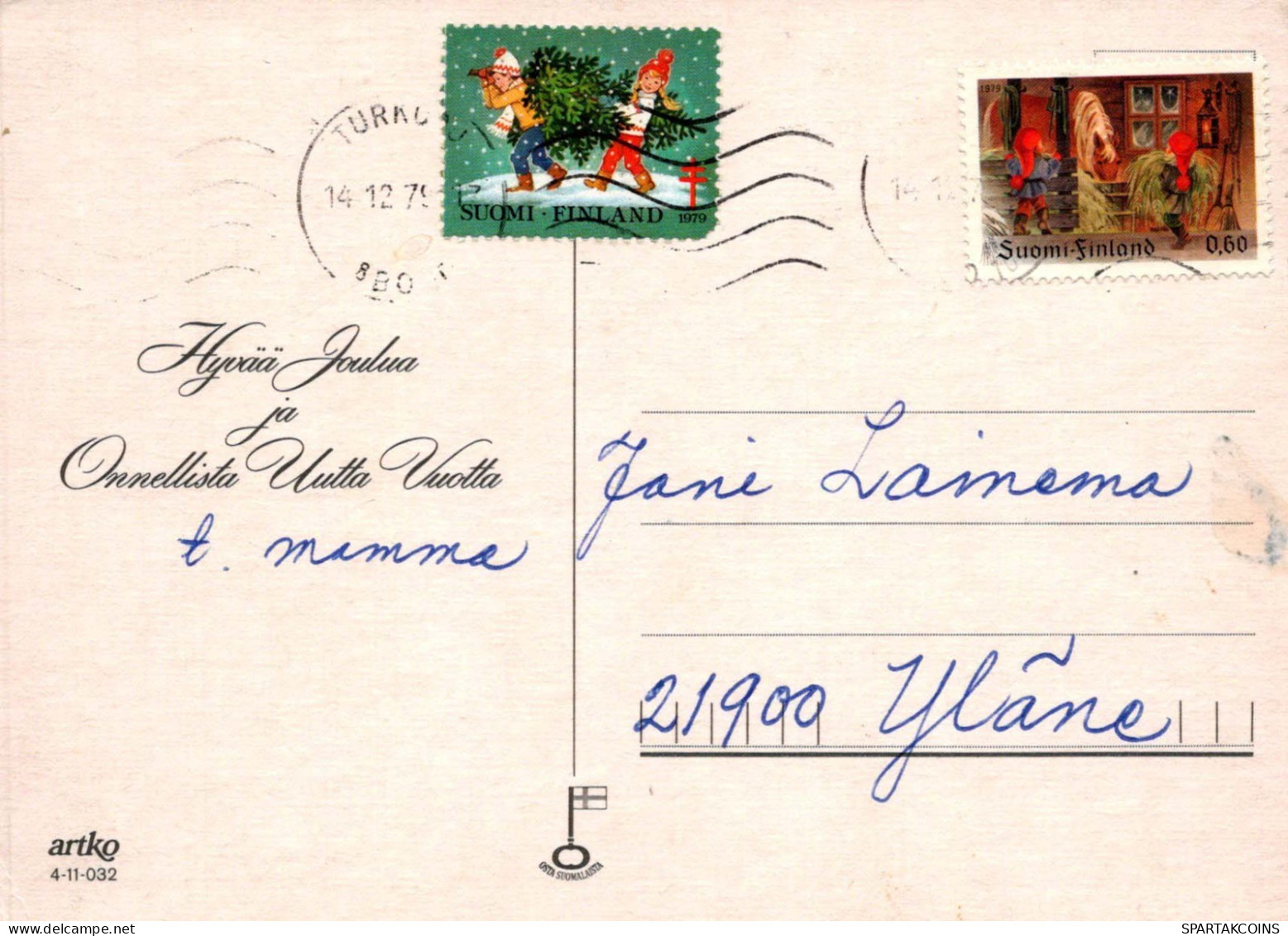 PÈRE NOËL Bonne Année Noël Vintage Carte Postale CPSM #PBL463.FR - Kerstman