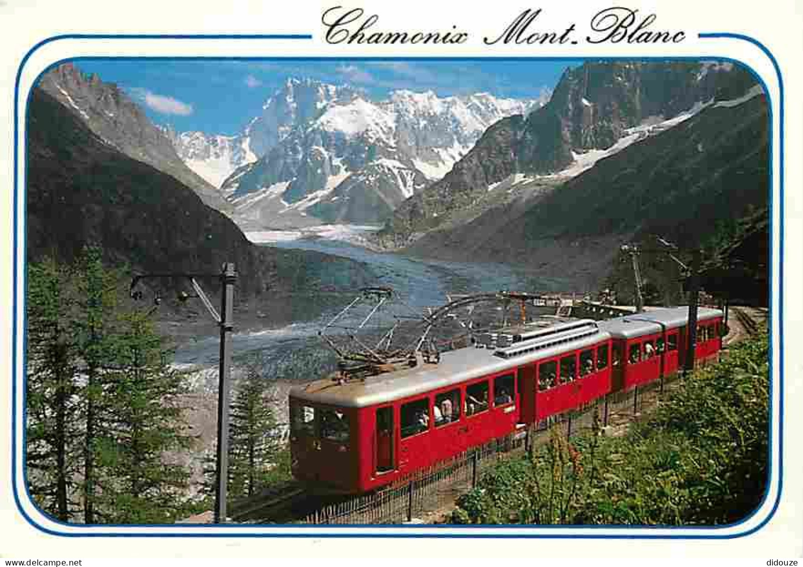 Trains - Chamonix-Mont Blanc - Le Train Du Montenvers - La Mer De Glace - Les Grandes Jorasses - Marcophilie Au Dos - CP - Treinen