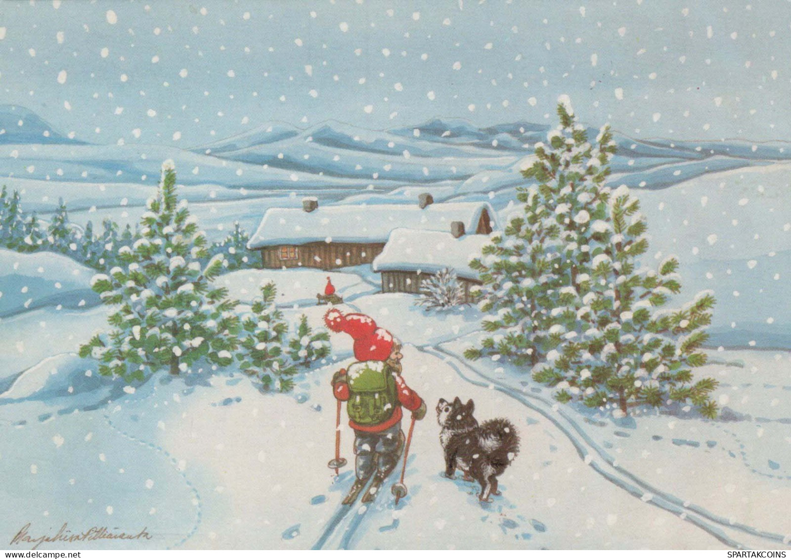 Bonne Année Noël GNOME Vintage Carte Postale CPSM #PBL874.FR - New Year