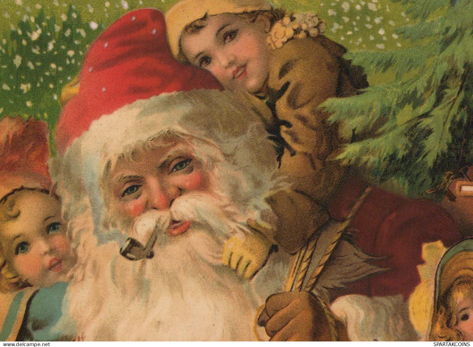 PÈRE NOËL Bonne Année Noël Vintage Carte Postale CPSM #PBL004.FR - Santa Claus
